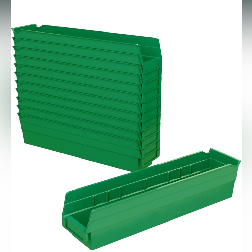 Akro-Mils Plastic Containers for Organizing and Storage Green, 12-Pack